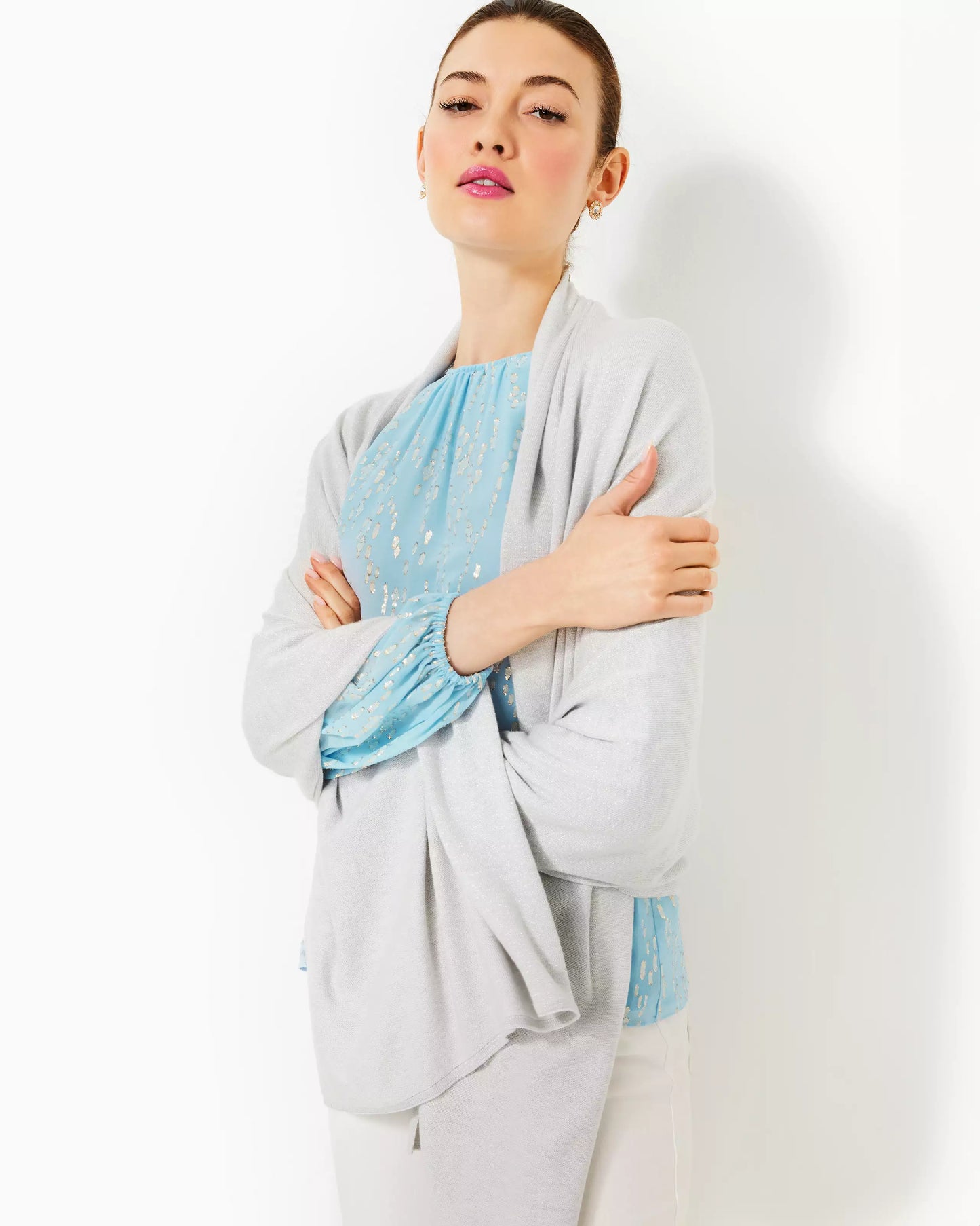 LANELLE WRAP-HEATHERED PEBBLE BEACH METALLIC--1 SZ