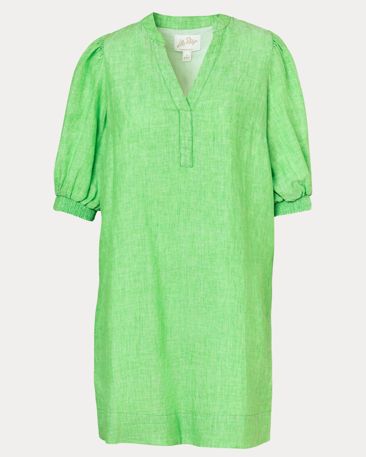 Mialeigh Elbow Sleeve Linen Dress Putting Green X Resort White