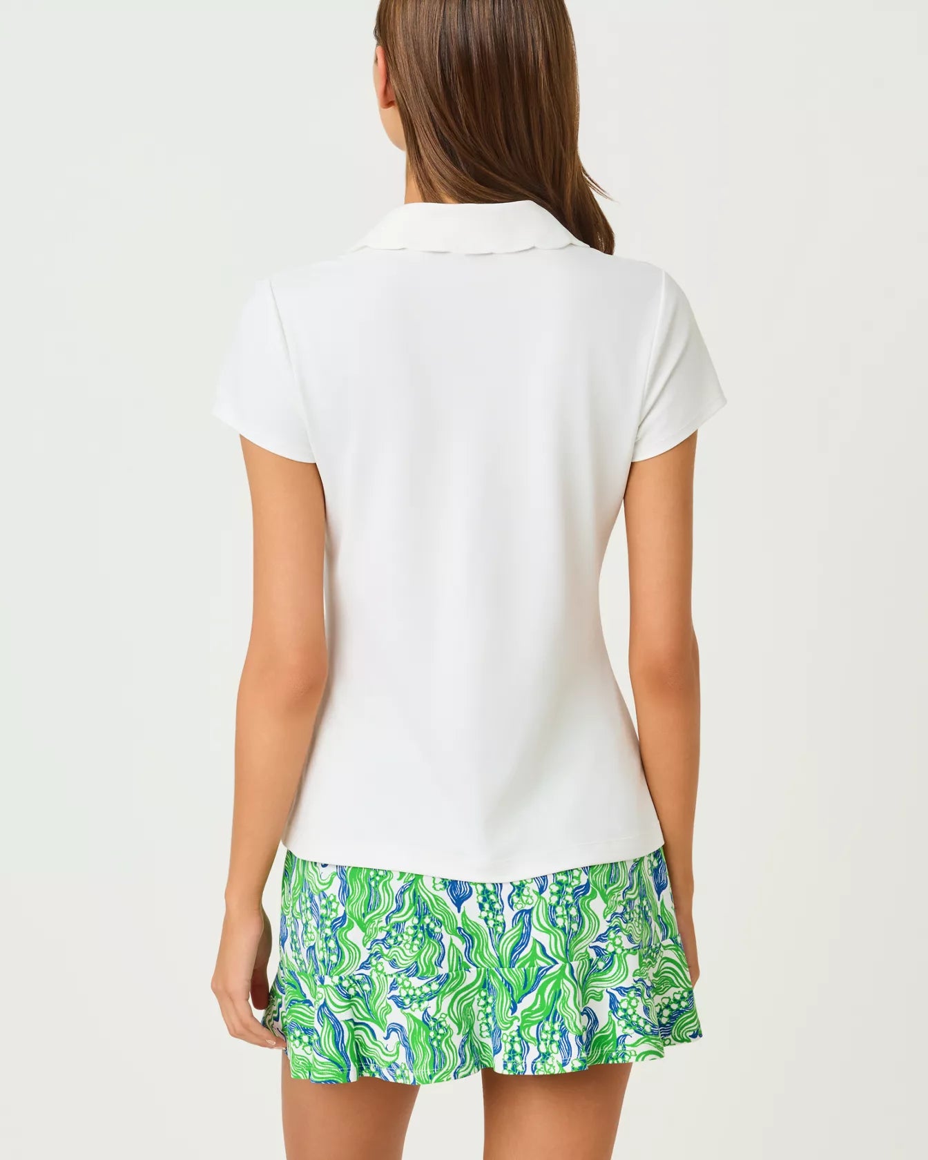 Frida Scallop Polo UPF 50+ In Resort White