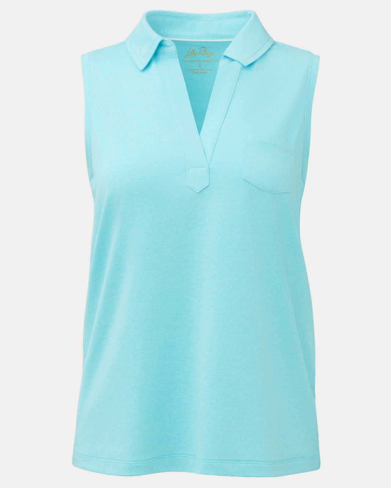 Dune Sleeveless Polo UPF 50+ Heathered Capri Blue