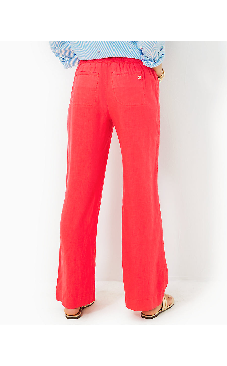 DERI LINEN PALAZZO - MIZNER RED