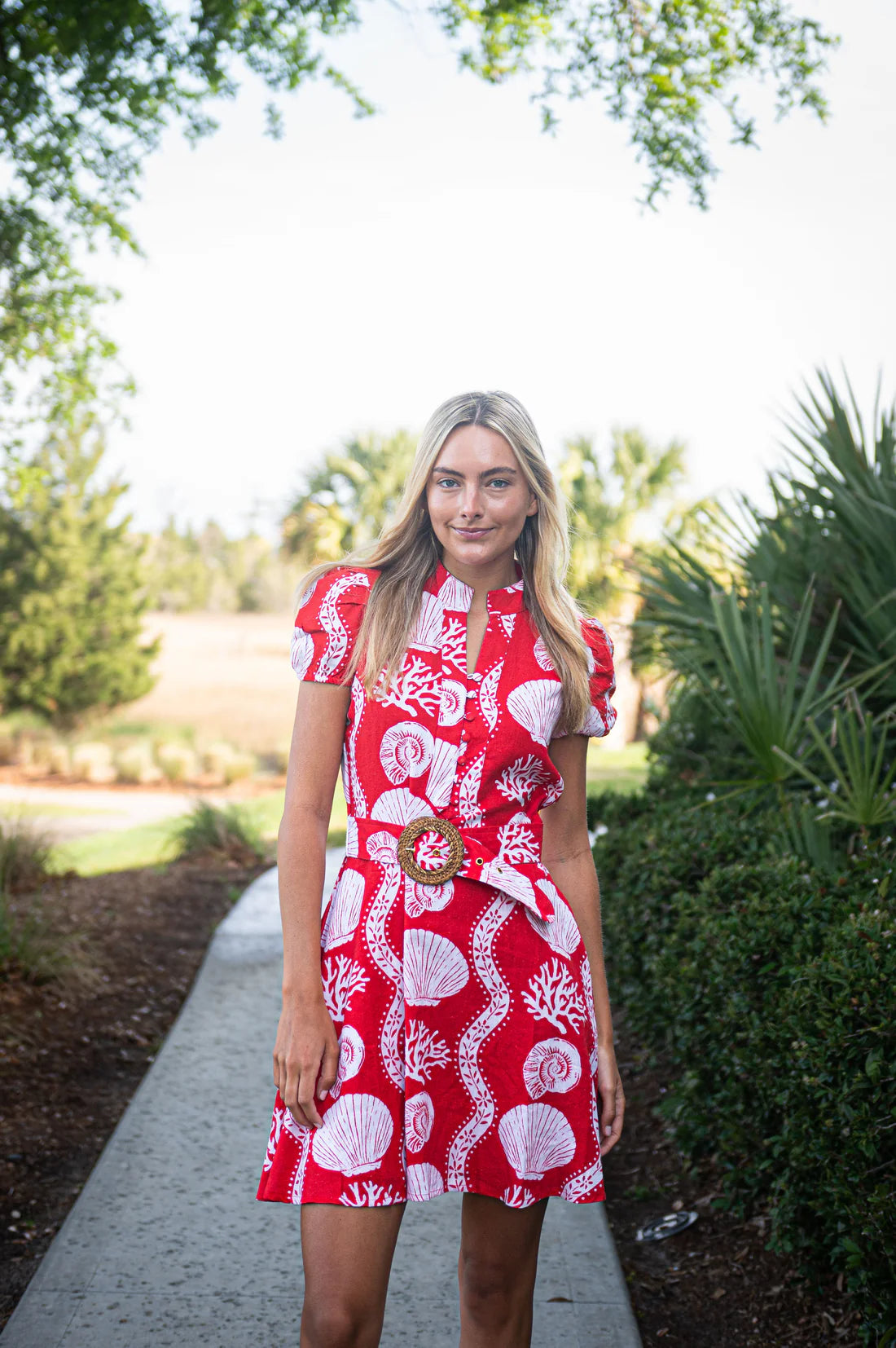 Sea Stripe Belted Tunic Dress