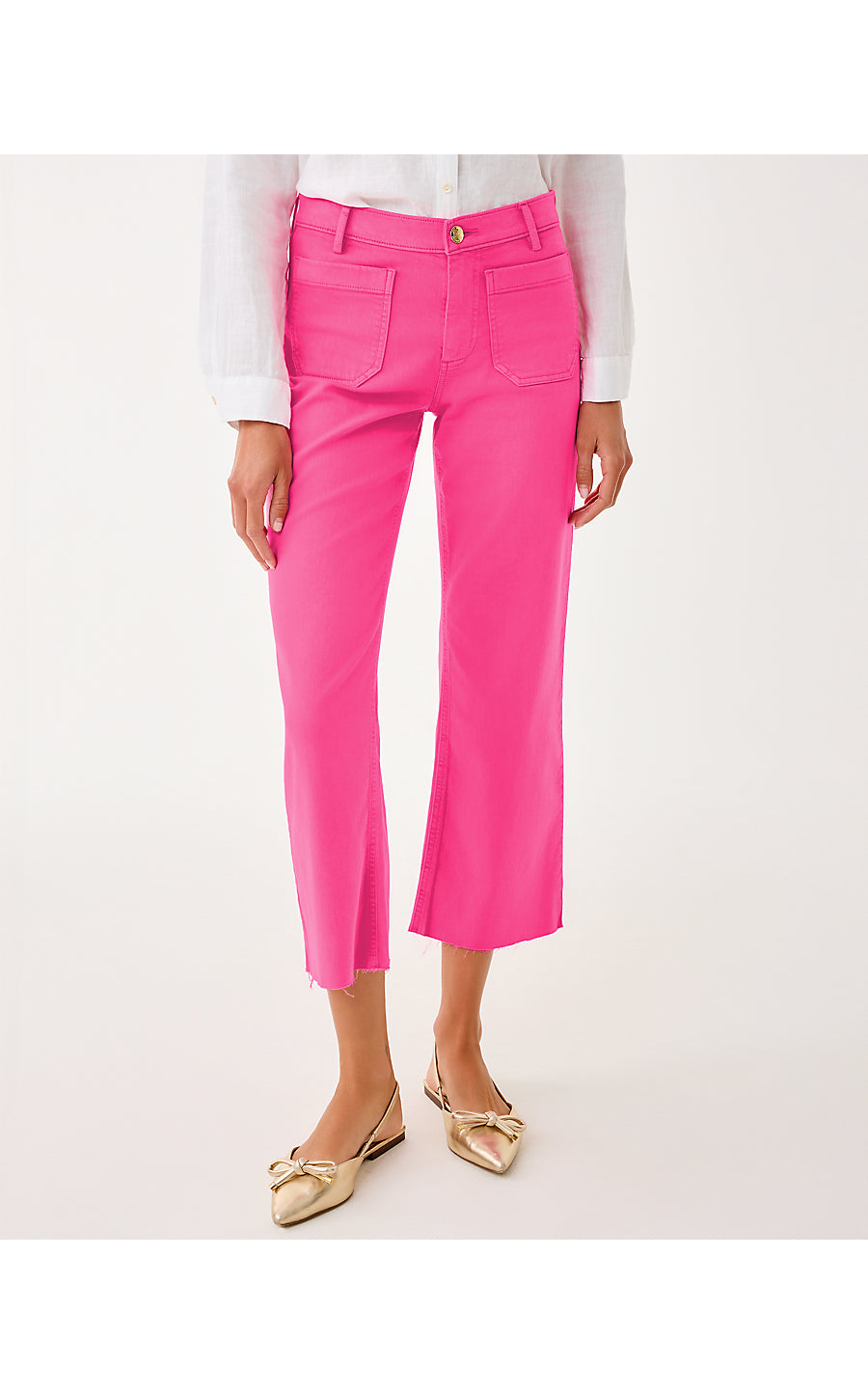 HARLEEN HIGH RISE CROP JEAN - SUN SHELL PINK