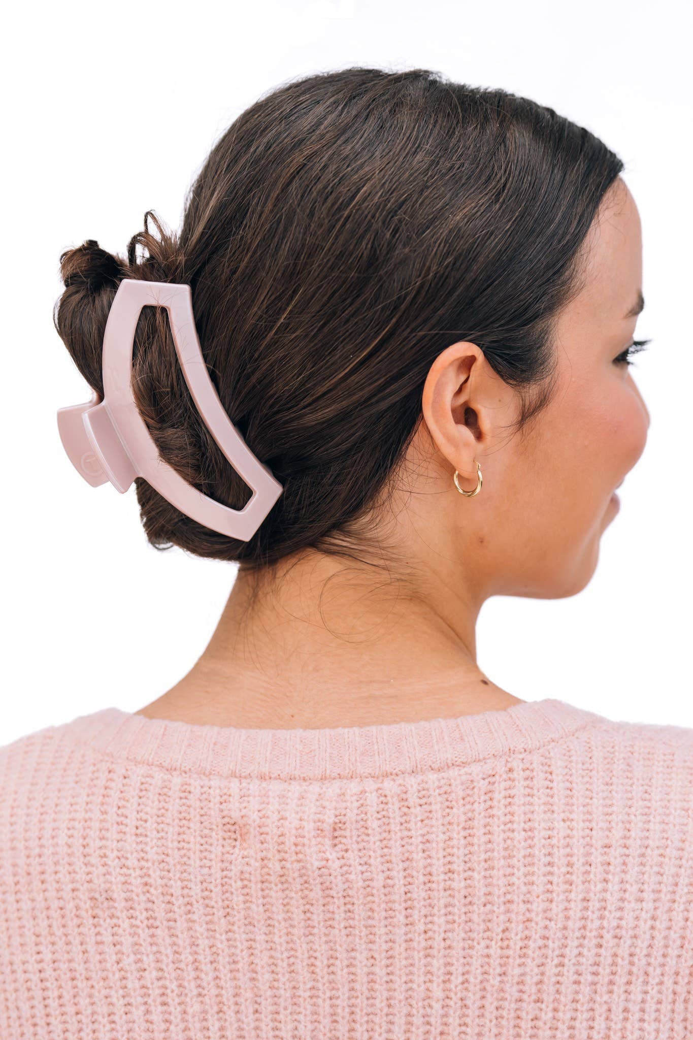 TELETIES - Open Hair Clip | Large | Pearly Pink