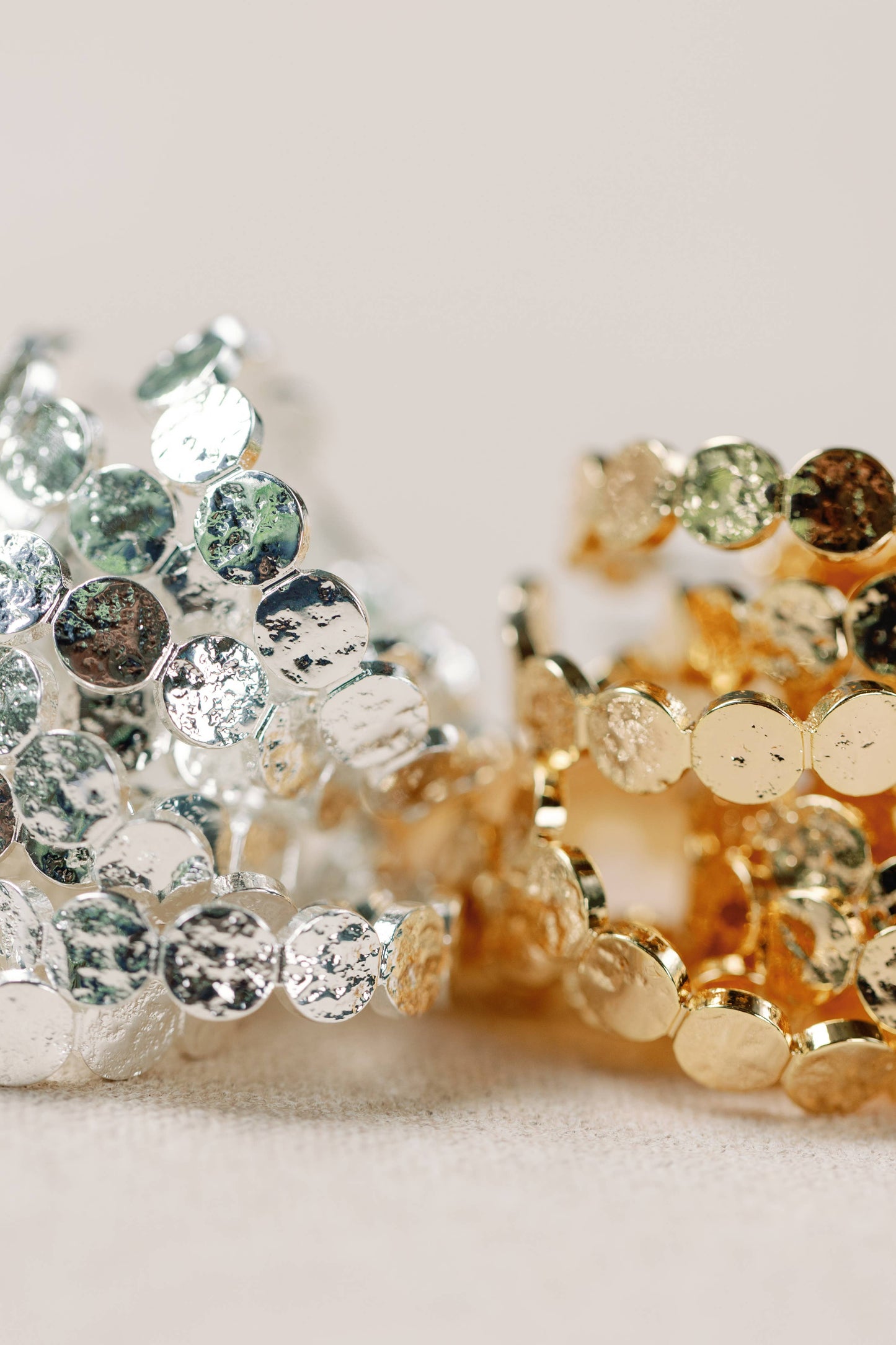 St Armands Designs of Sarasota - 1 Inch Hammered Gold Scalloped Hoop Earrings