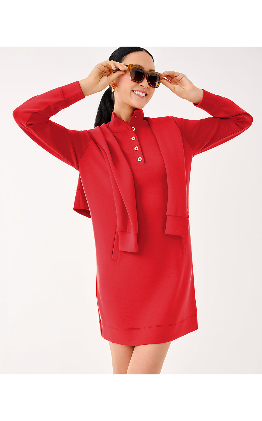 COWIE DRESS UPF 50+ - CRANBERRY RED