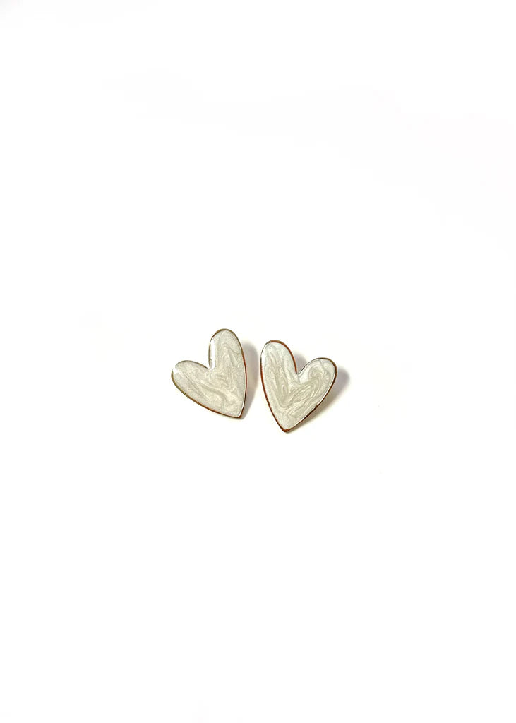 GIANNA - SMALL - WHITE EARRING