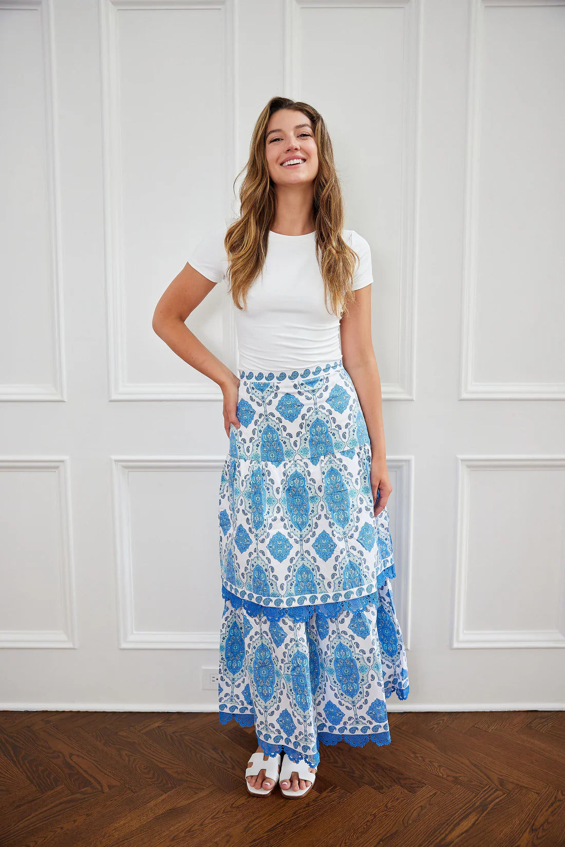 EMBROIDERED MIDI SKIRT - PPARK PAISLEY PARK PRINT