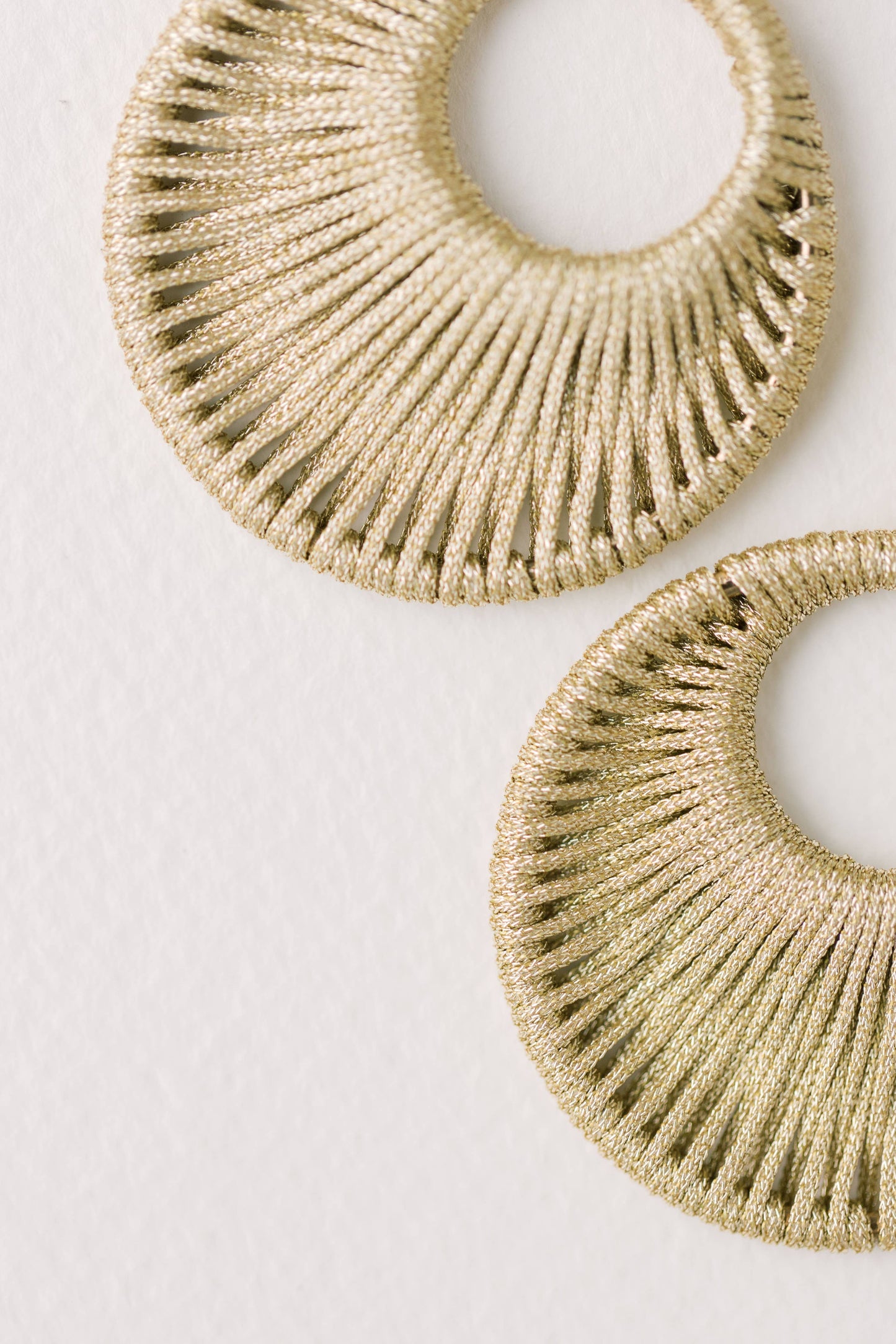 St Armands Designs of Sarasota - Gold Metallic Wrapped Bali Statement Drop Earrings