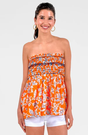 Stunning Stippling Smocked Skirt - Orange