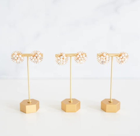 SUNBURST PEARL STUDS