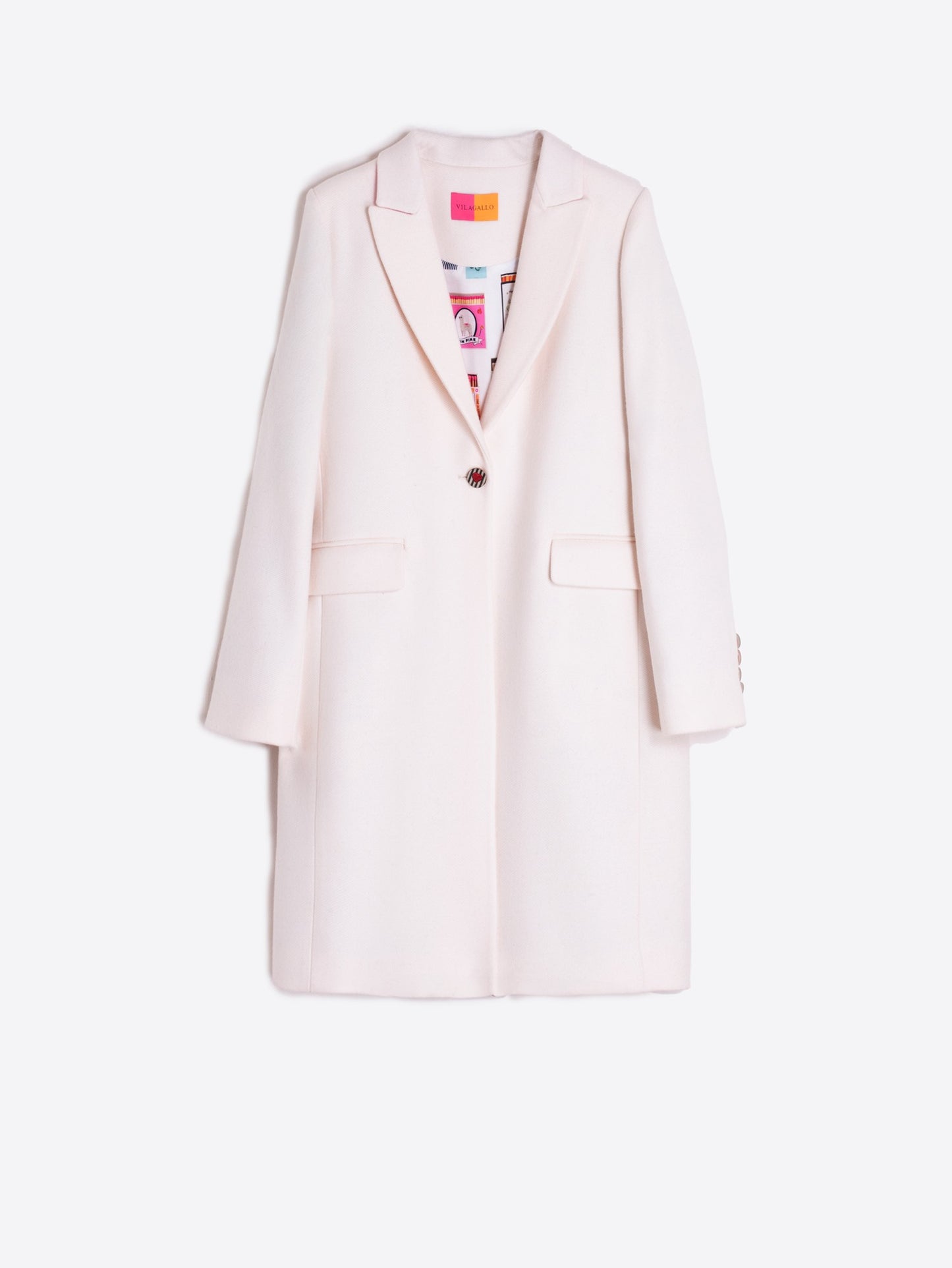 ECRU COAT WITH CONTRAST COLLAR/COAT ARICIA CRUDO LANA