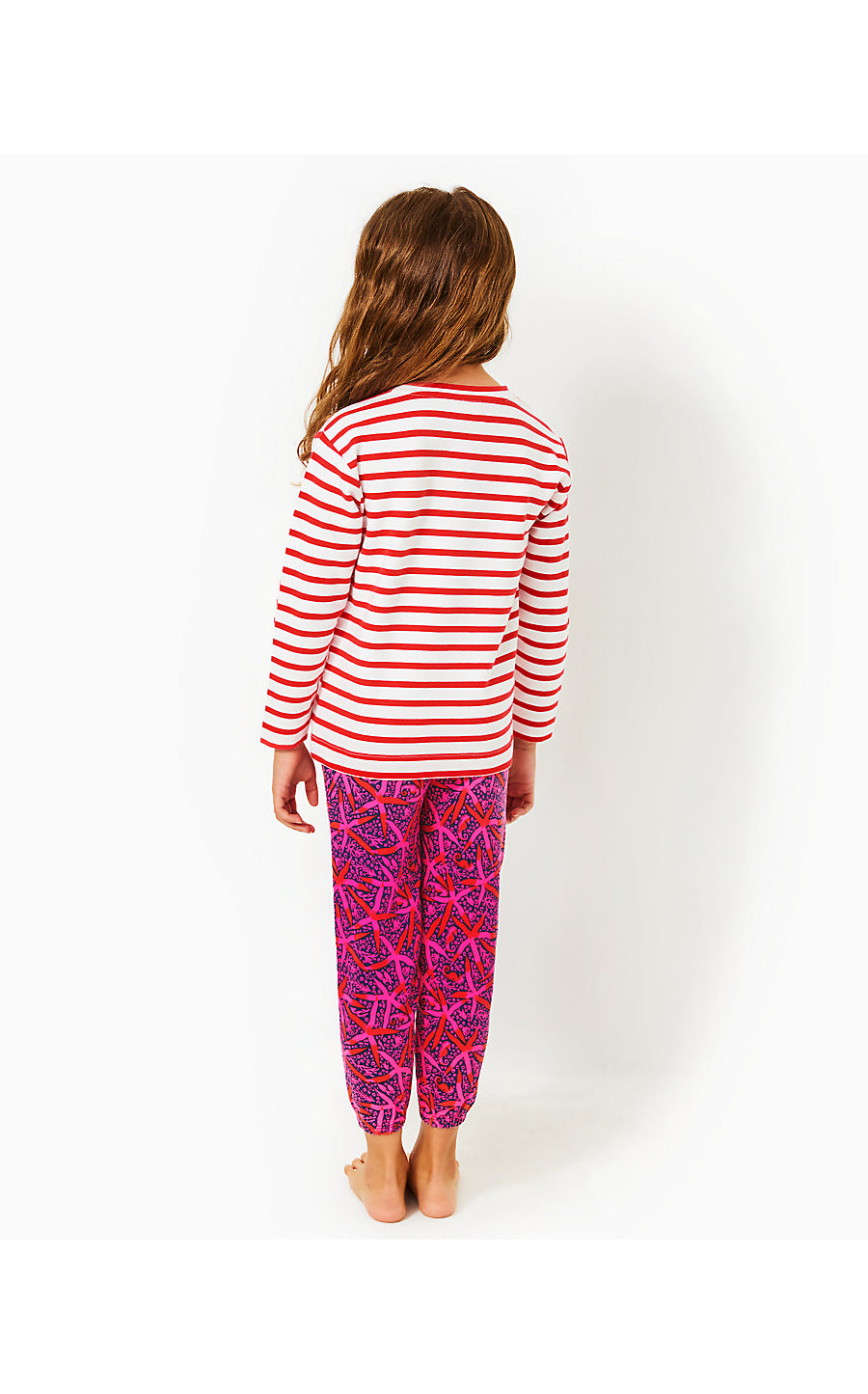 MINI BALLAD SWEATSHIRT - ROCOCO RED - COASTAL STRIPE STARFISH EMBELLISHMENT CHILDRENS