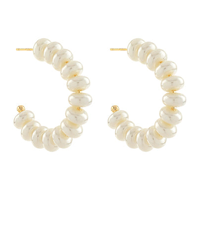 Linked Pearl Open Hoops