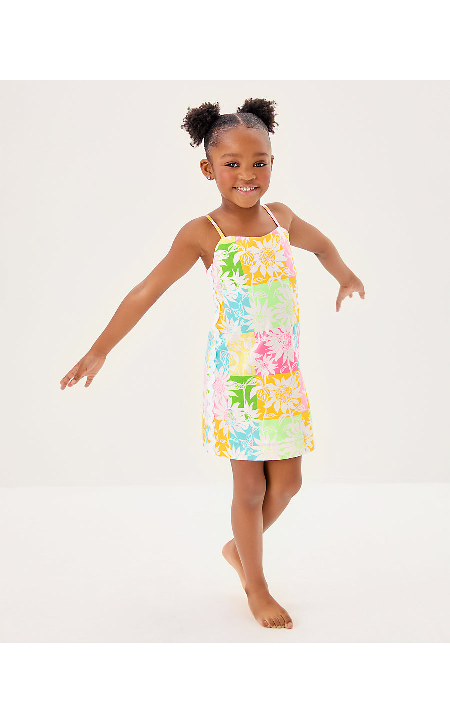 MINI SHELLI DRESS - MULTI - VIA SUNNY SUNFLOWERS