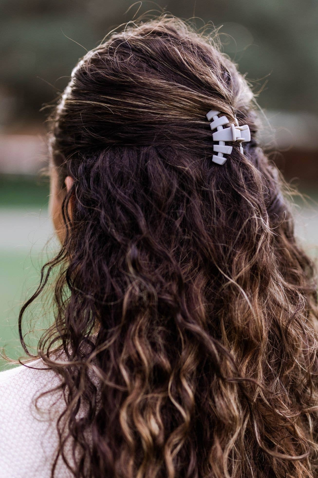TELETIES - Classic Hair Clip | Tiny | Silver Flames