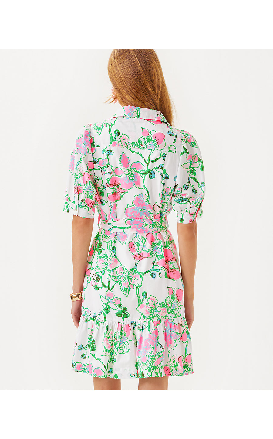 SASHRIA DRESS - MULTI - OVERSIZED ORCHIDS ON THE AVENUE ALLOVER
