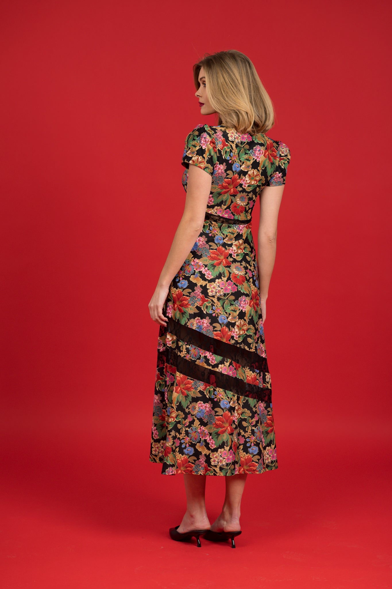 THE OCTAVIA DRESS -MIDNIGHT PETALS