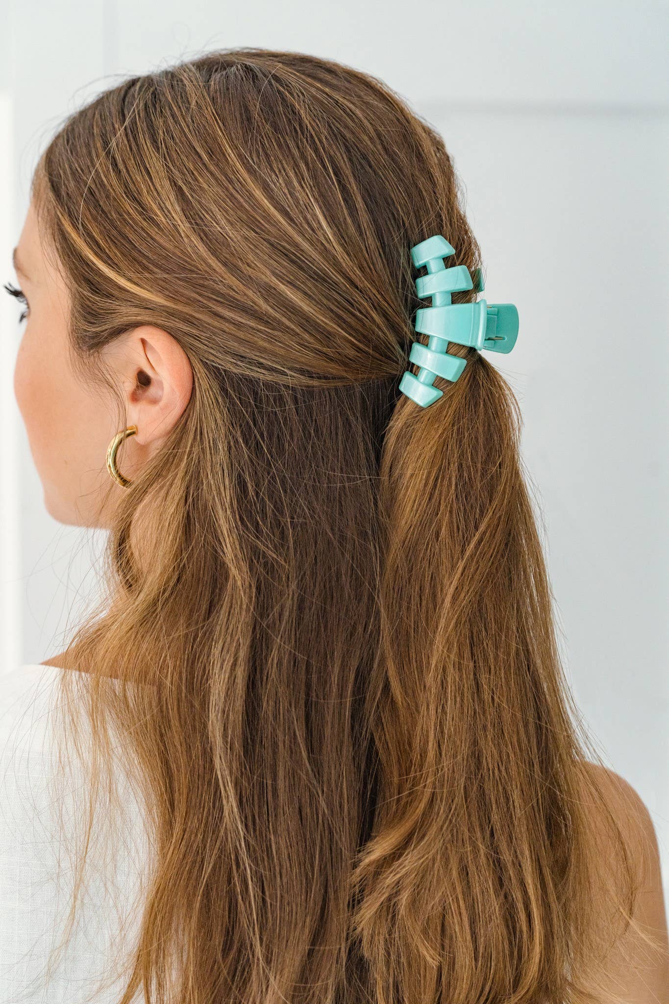 TELETIES - Classic Hair Clip | Small | Totally Turquoise