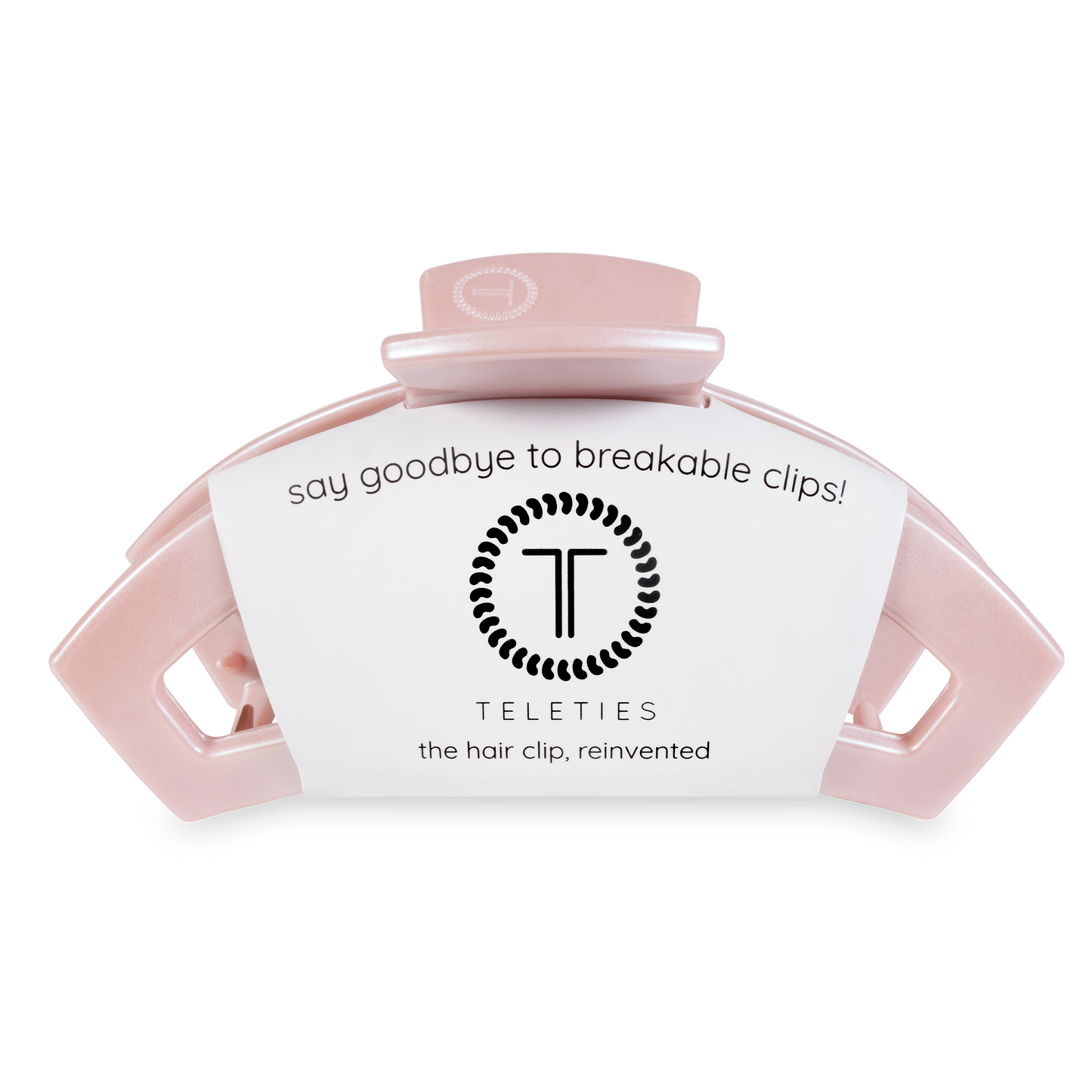 TELETIES - Open Hair Clip | Large | Pearly Pink
