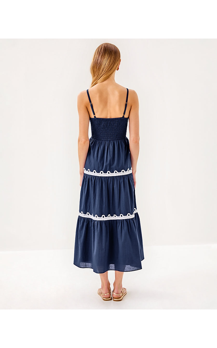 ZANNA COTTON MIDI DRESS - SAPPHIRE POOL