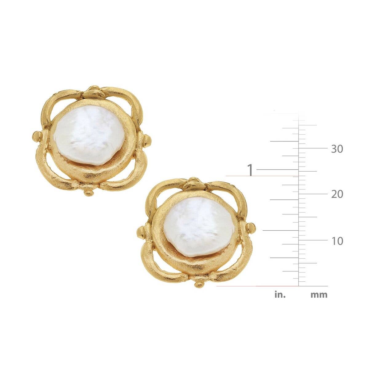 Susan Shaw - Gold and Pearl Clip Earrings