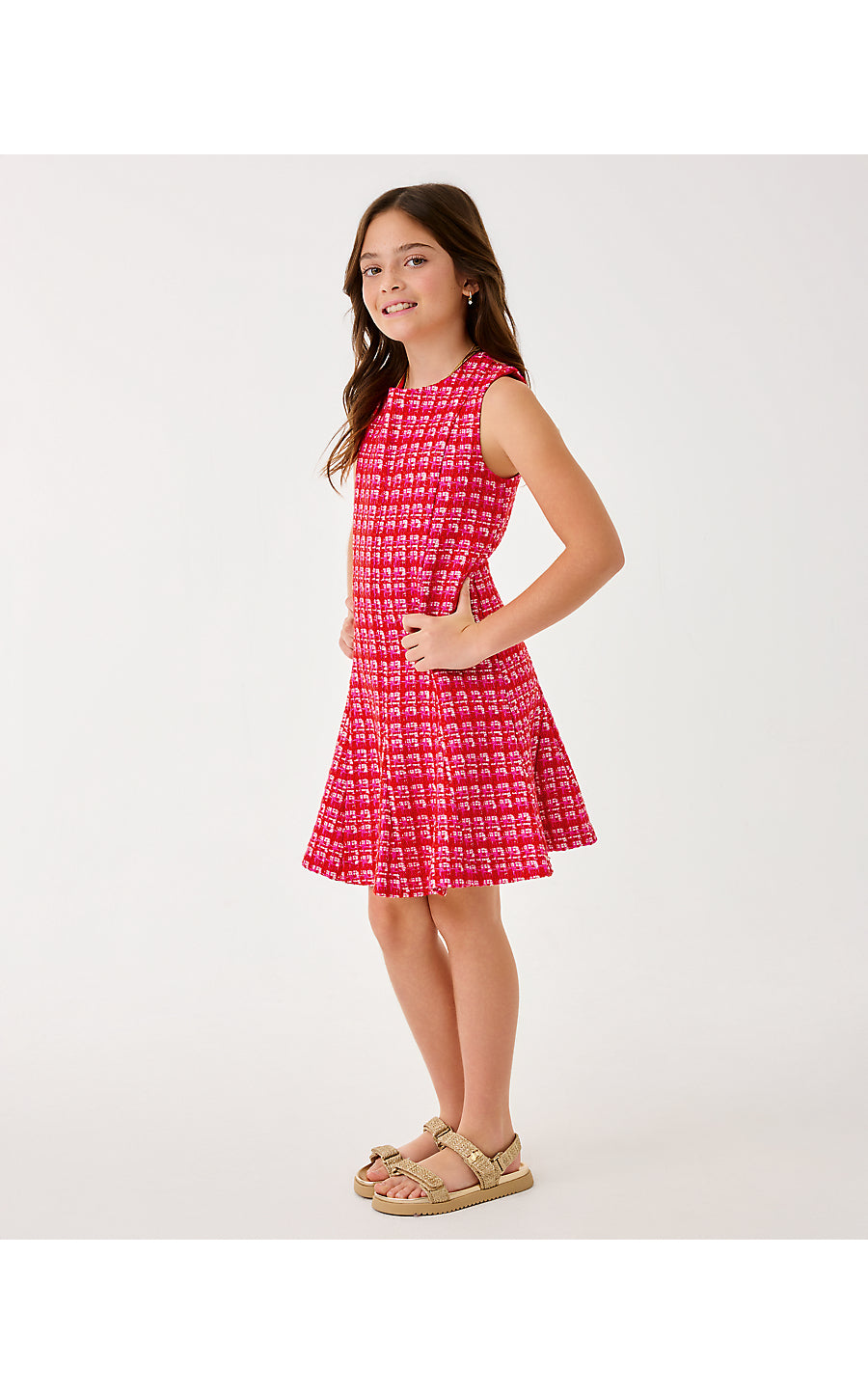 MINI ENYA DRESS - CRANBERRY RED - FIESTA BOUCLE