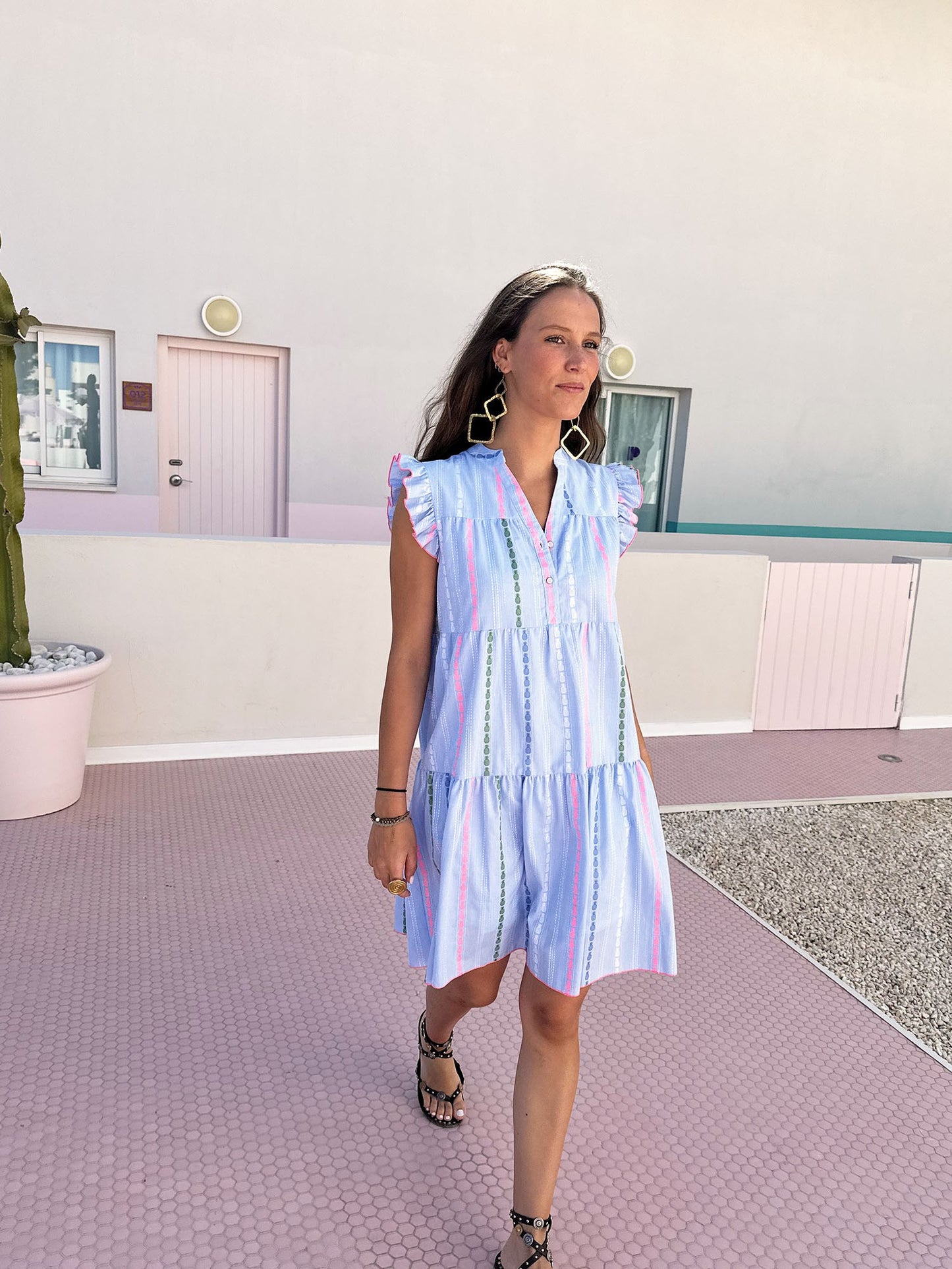 MARGOT DRESS - PINAPPLE STRIPED
