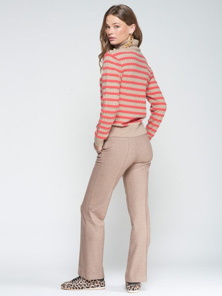 TROUSER CARLA PUNTO DIAGONAL BEIGE