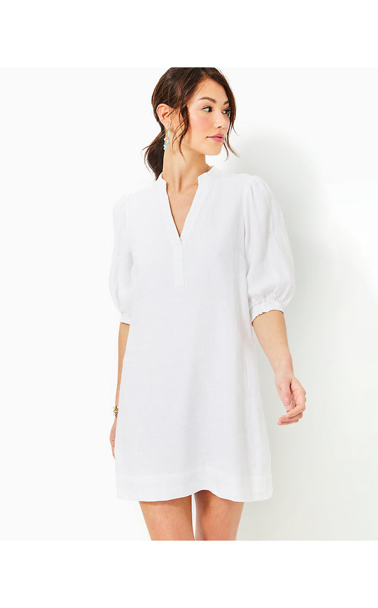 MIALEIGH ELBOW SLEEVE LIN - RESORT WHITE