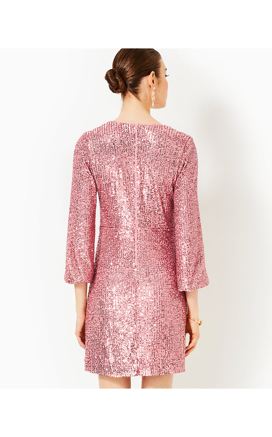 ESTRELLA SEQUIN DRESS - CONCH SHELL PINK - TREASURE BOX SEQUIN KNIT