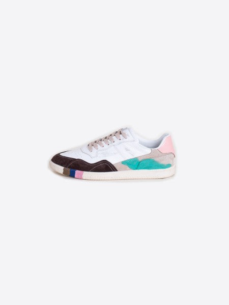 SHOE SNEAKER PIEL PUNTERA WITH MIX COLOR MARRON