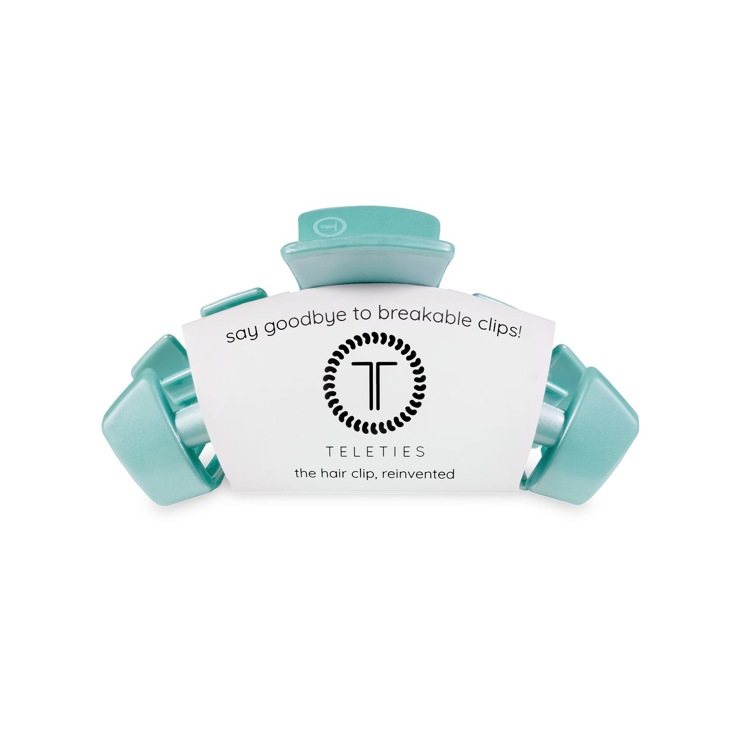 TELETIES - Classic Hair Clip | Small | Totally Turquoise