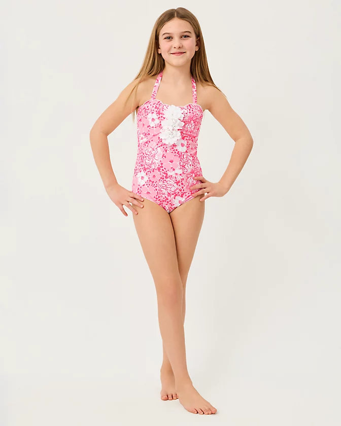 MADDIE FLOWER SWIMSUIT - CONCH SHELL PINK - BURST OF JOY