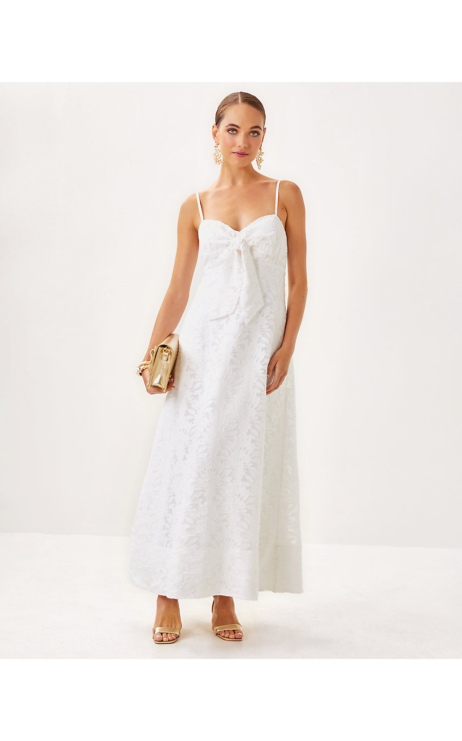SARAHLYNNE MAXI DRESS - RESORT WHITE - STACKED PALM BURNOUT