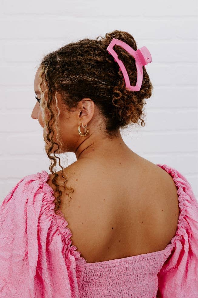 TELETIES - Open Hair Clip | Large | Peonies Please