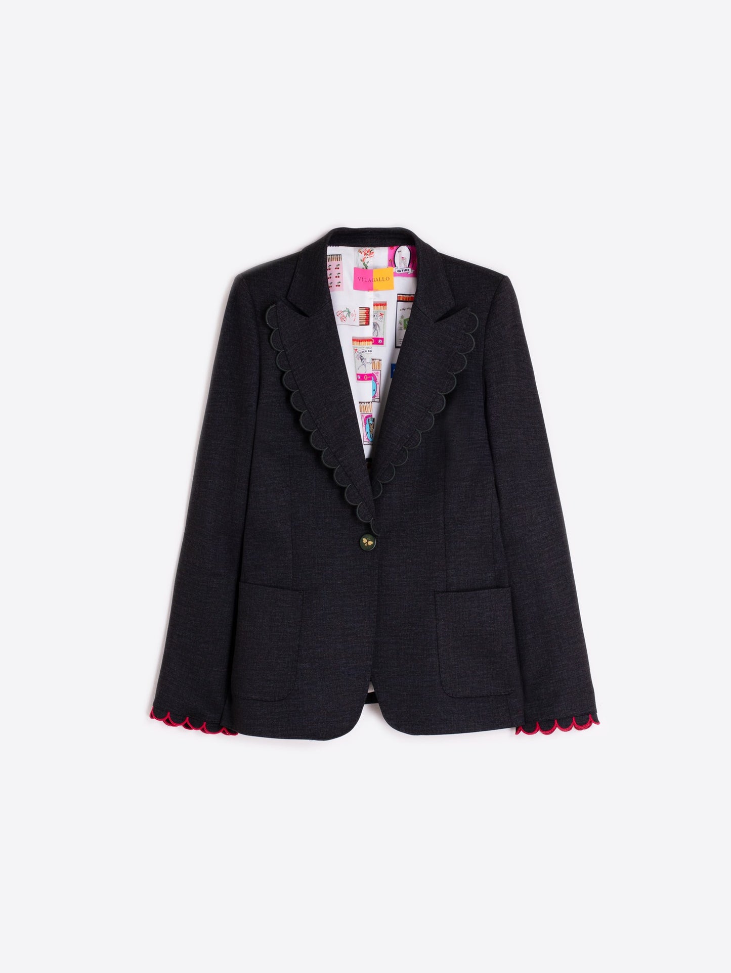 JACKET HILLARY EMB GRIS FIL A FIL ELASTIC