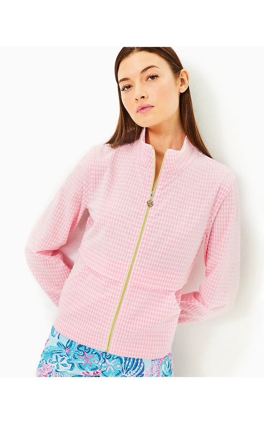 COCOS JACKET UPF 50+ - CONCH SHELL PINK - PERFORMANCE GINGHAM