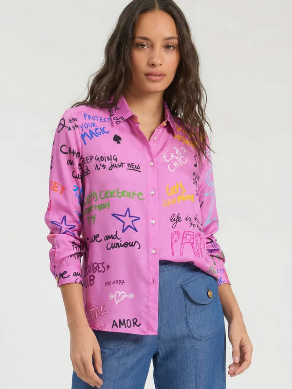Ferris Wheel Shirt - Pink Silk