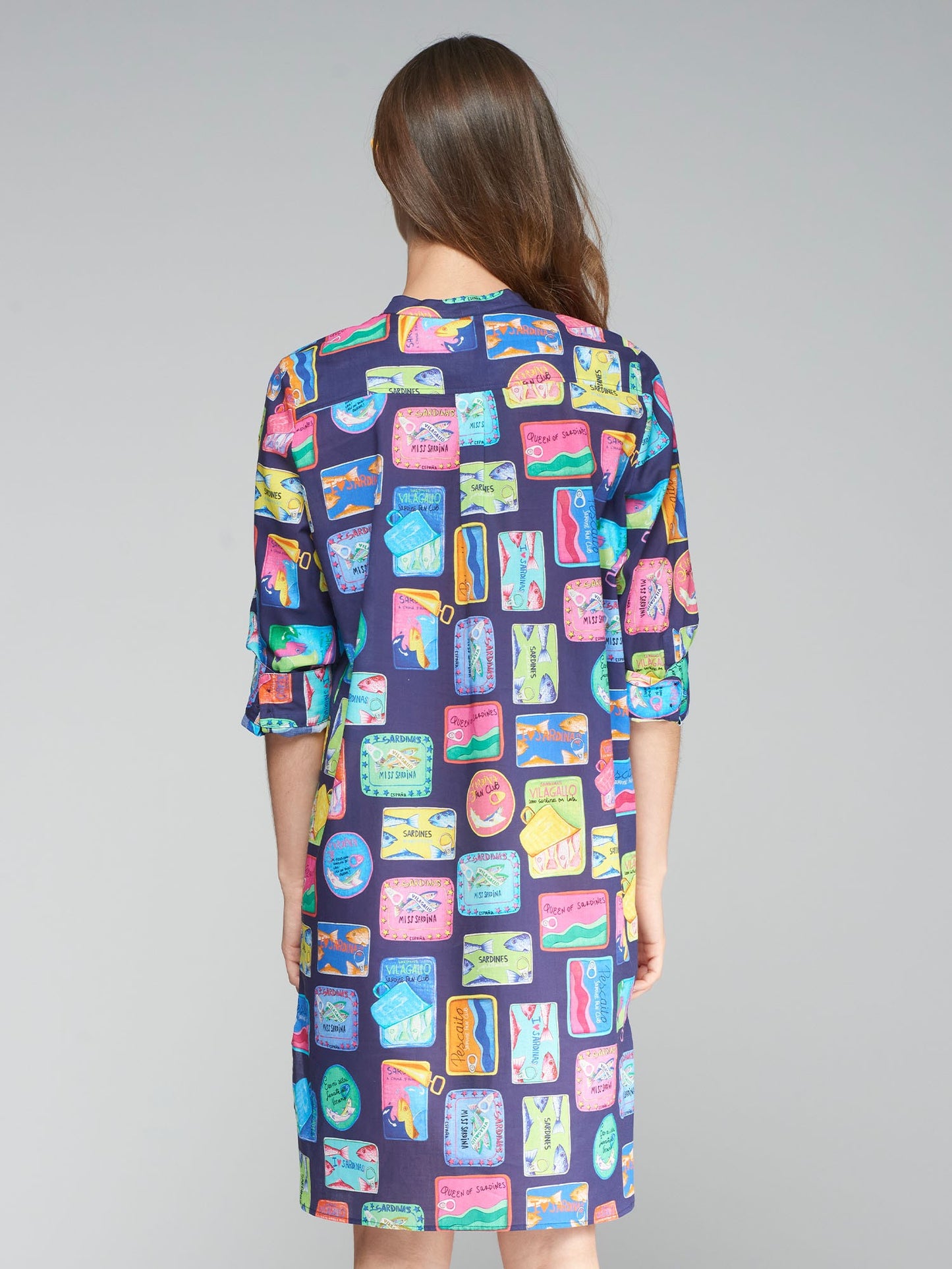 DANI DRESS - NAVY SARDINES