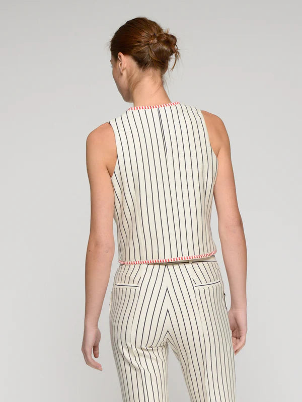 Diplomat Vest - Striped Red Trim