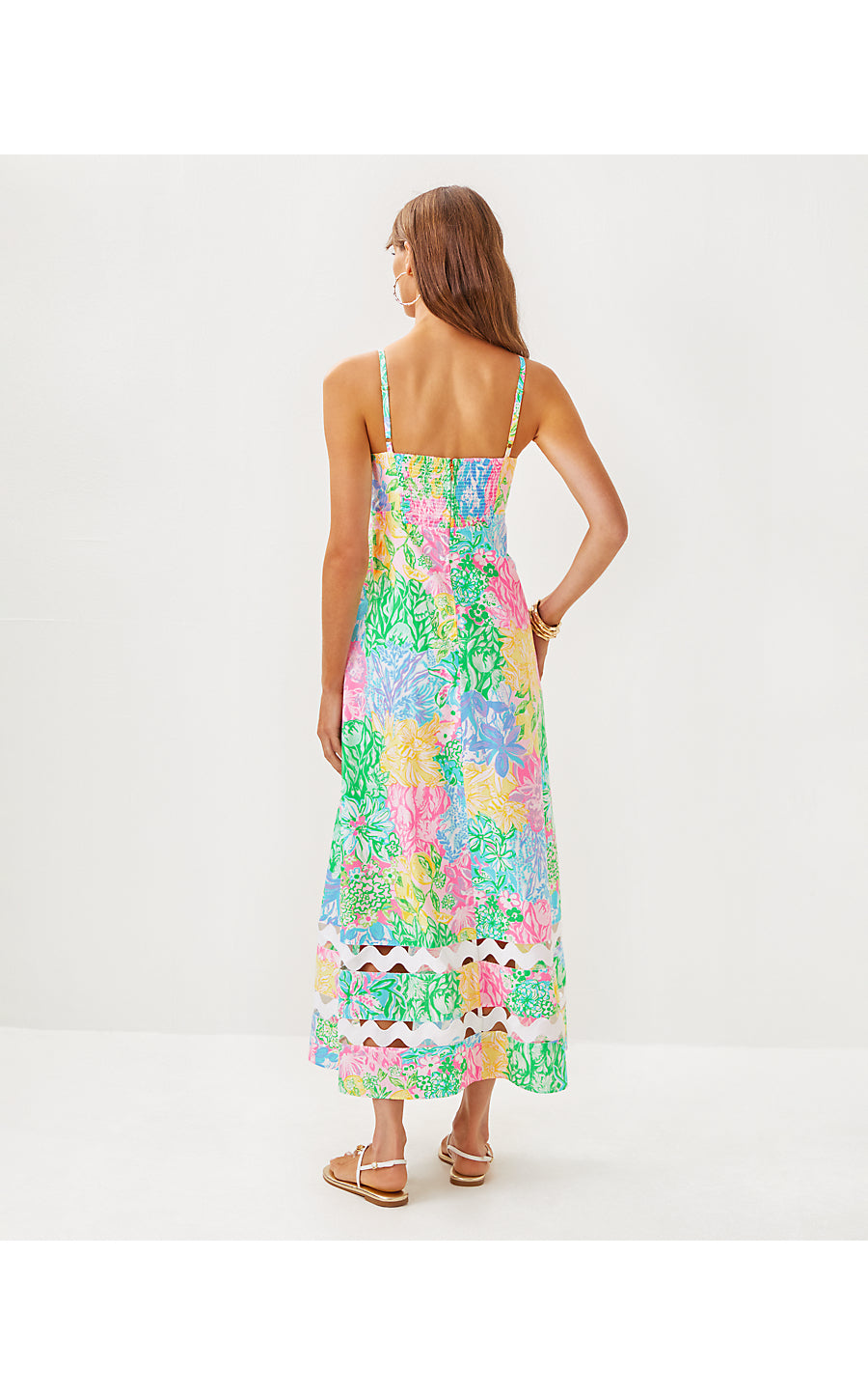 HALIEY MIDI DRESS - MULTI - BRIGHT DELIGHT PATCH