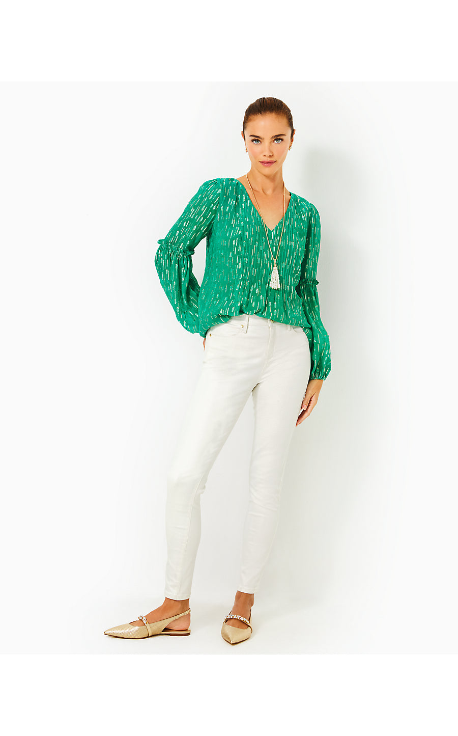 EAGAN SKINNY JEAN - COCONUT METALLIC