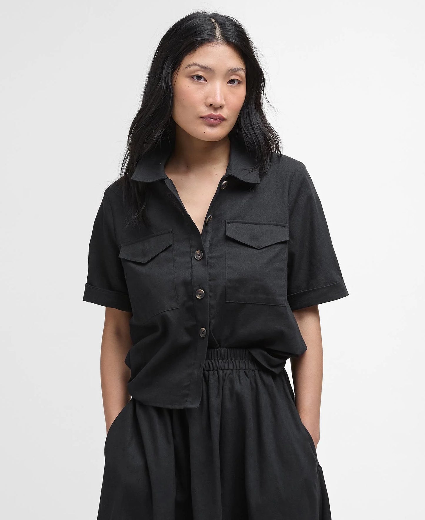 LUNA SHIRT - BLACK LINEN