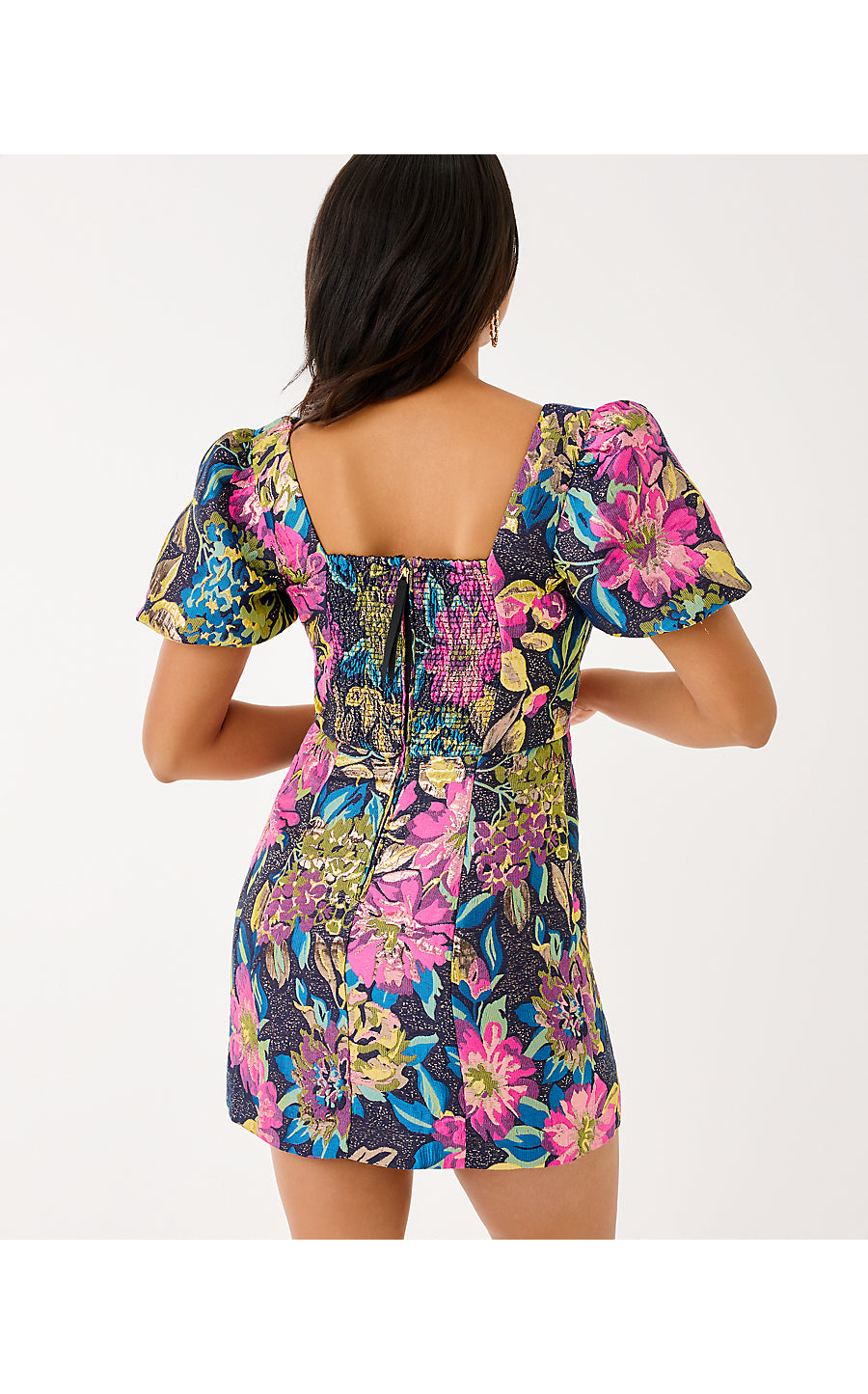 BOOKER SKIRTED ROMPER - MULTI - CANOPY BLOOMS FLORAL JACQUARD