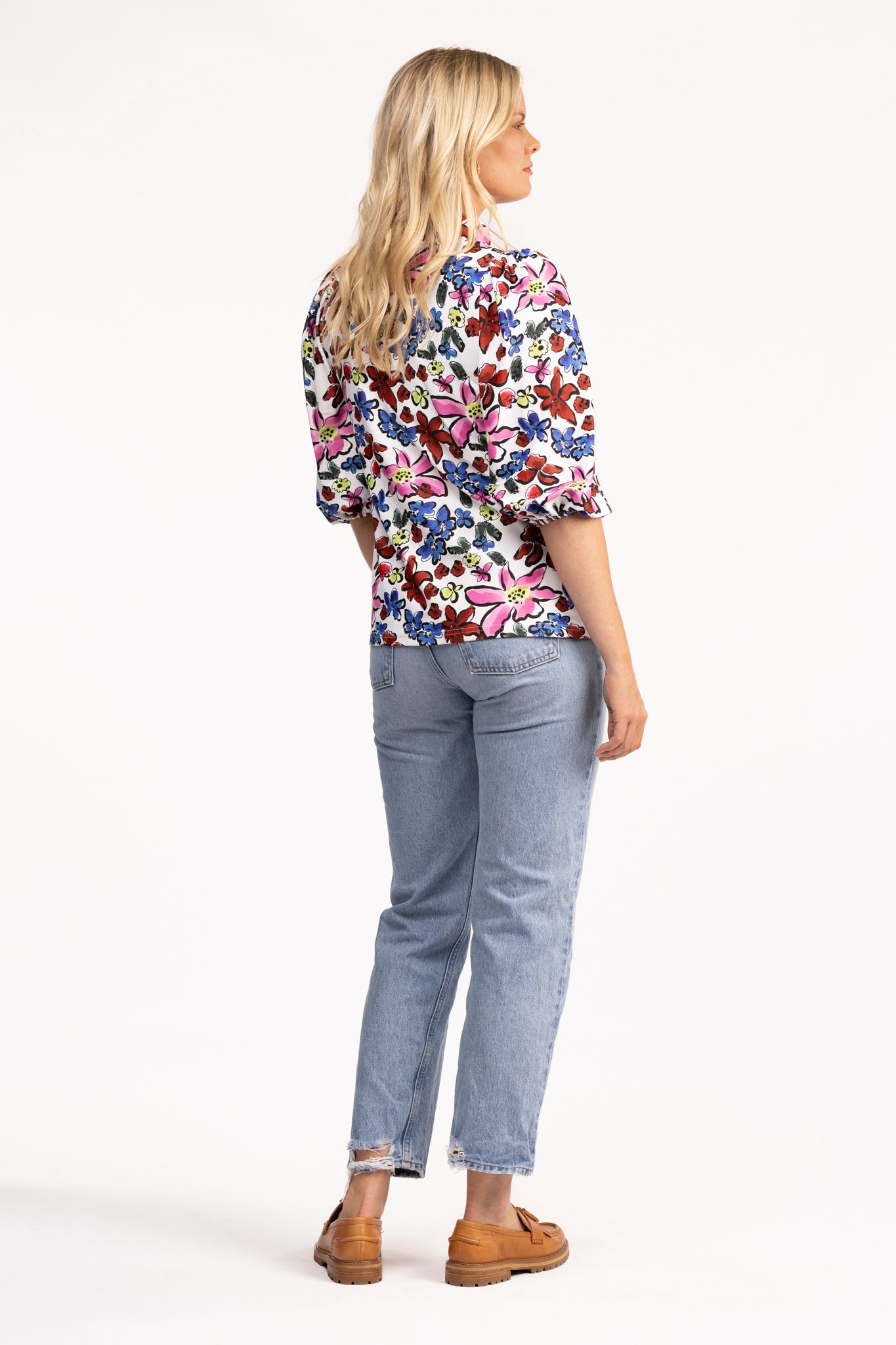 ELIZA TOP- ABSTRACT GARDEN