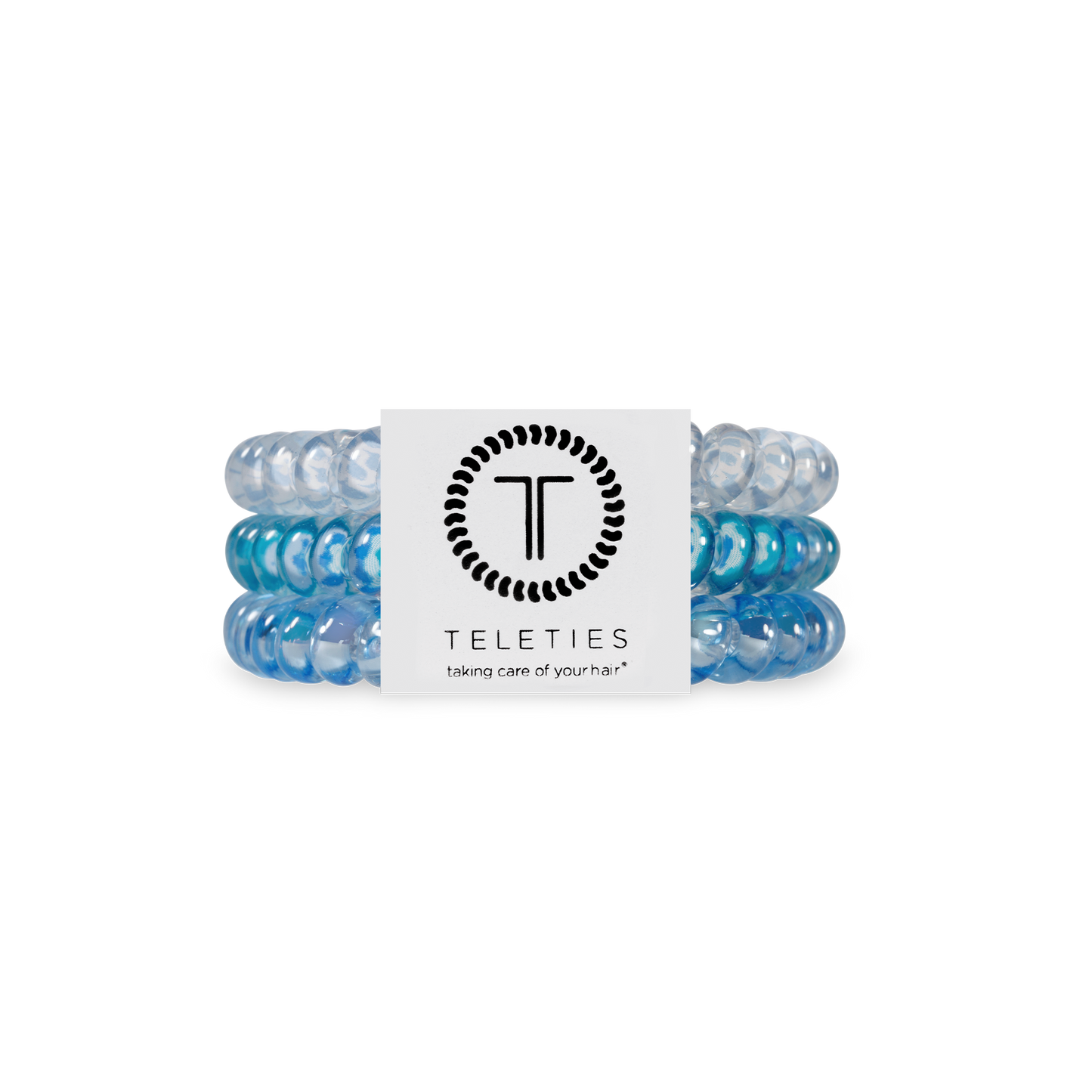 TELETIES - Spiral Hair Coils | Small | Summer Sky Hair Ties