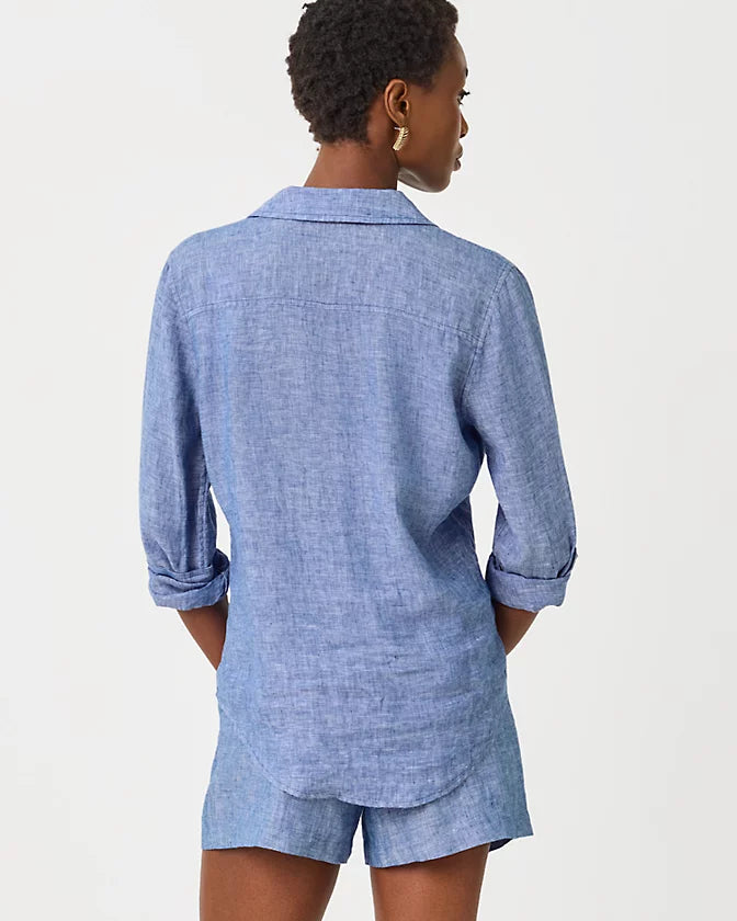 Sea View Linen Button Down Shirt