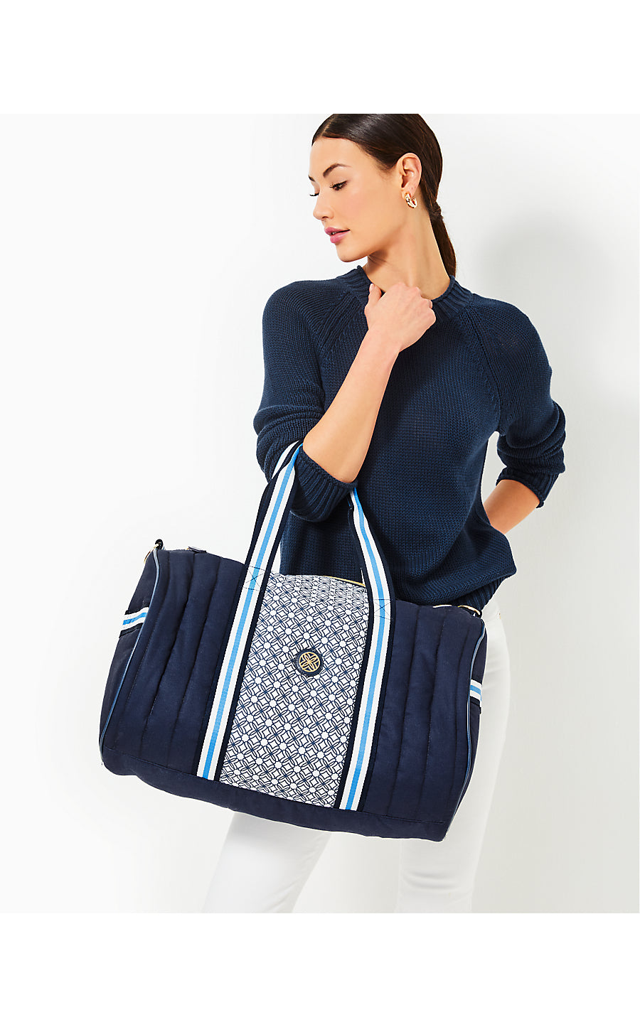 QUILTED HALTON DUFFLE BAG -LOW TIDE NAVY--1 SZ