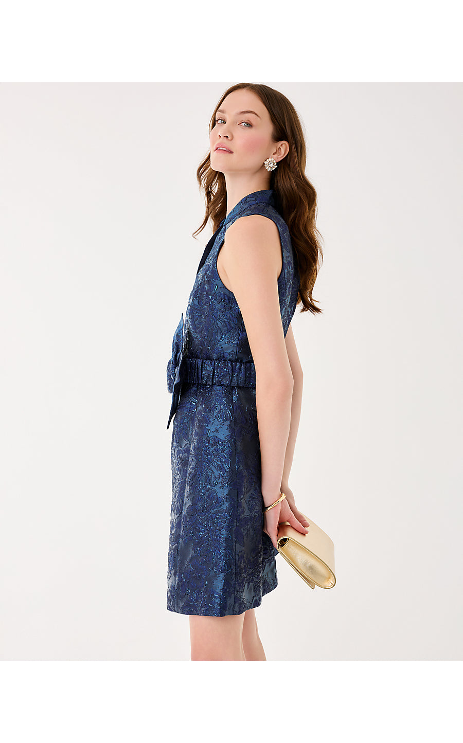 TAZIE DRESS-LOW TIDE NAVY-NIGHTSHADE BROCADE